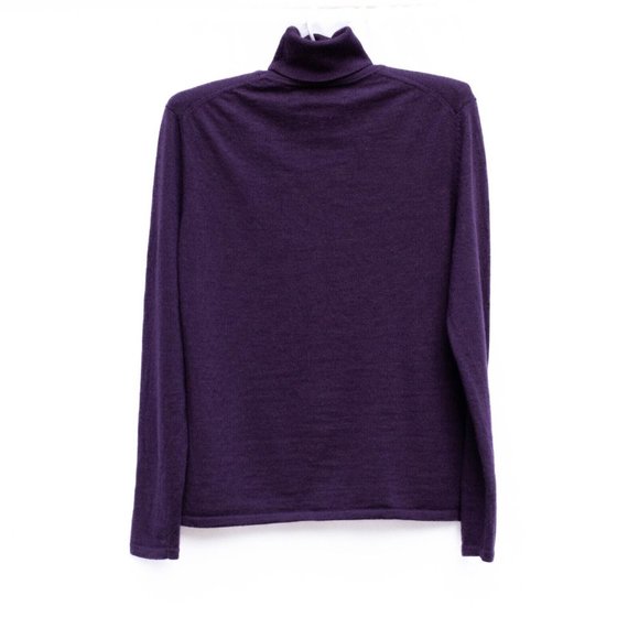 Pursuits Turtleneck Pullover Womens M Fine Italian Merino Wool Purple Capsule - Picture 2 of 6